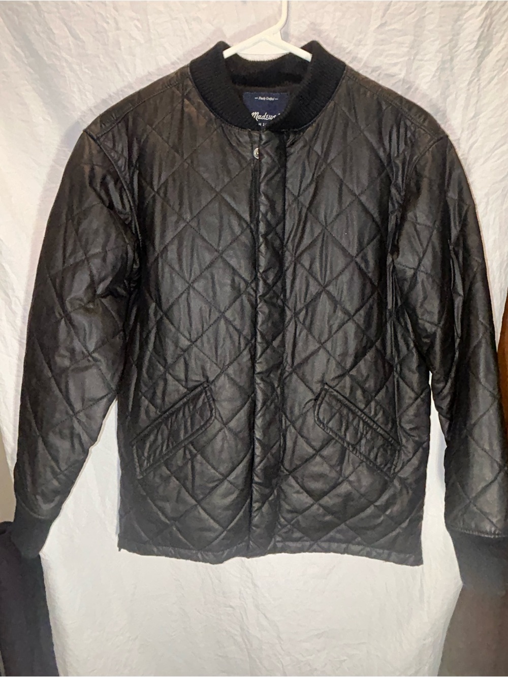 Madewell Black Quilted Session Bomber Jacket Size XS 100% Cotton